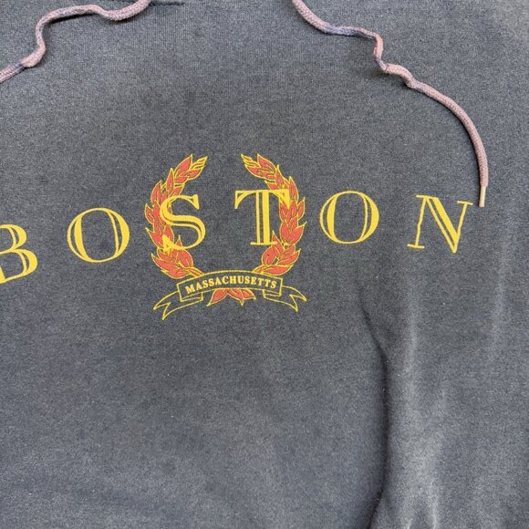 ✅VTG Boston Massachusetts L Navy Pullover Sweatshirt Made n USA Laurel wreath - Picture 6 of 12